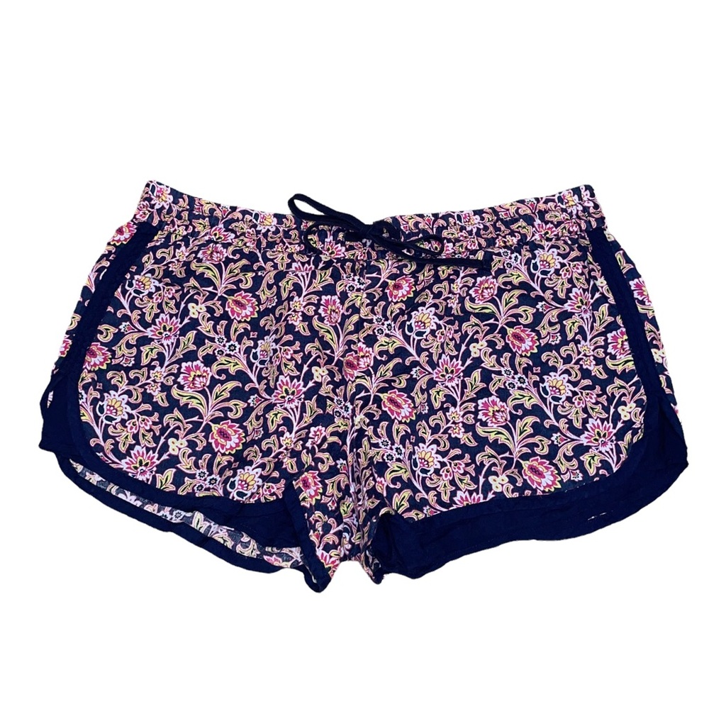 Gap Linen Blue Paisley Drawstring Running Shorts. Size L